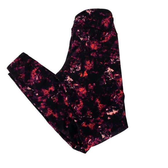 Old Navy Women's Comfortable High Rise Leggins Black Red Tights Size S - Picture 1 of 9